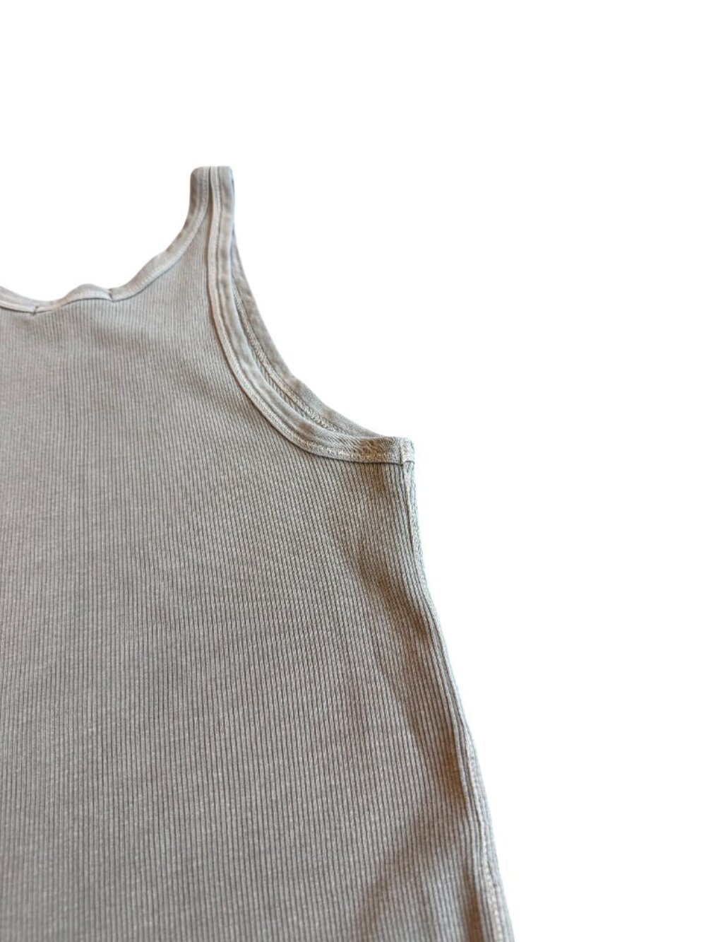 AMO Beige Ribbed Tank Top - Picture 13 of 14